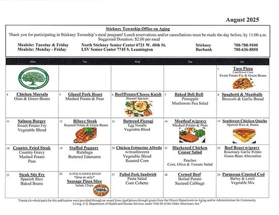 August Menu